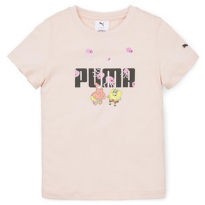 [PUMA]푸마_아동용_스폰지밥 로고 티셔츠_SPONGEBOB LOGO TEE_핑크_67587166