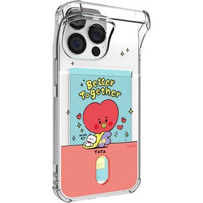 아이컬러즈 BT21 마이 리틀 버디 투명에어 카드 휴대폰 케이스