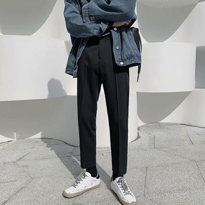 블랙101 남성용 리프로프 일자핏 9부 데일리 슬랙스 A234MF00077