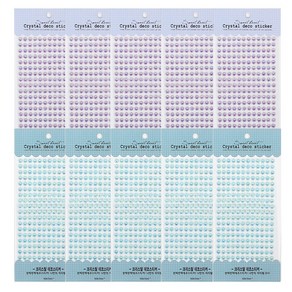 톡톡팬시 크리스탈 데코 스티커 2종 x 5p, 바이올렛, 블루, 1세트