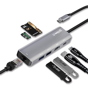 아이노비아 USB C타입 7in1 HDMI 4K 미러링 랜 멀티허브 IHC7HL