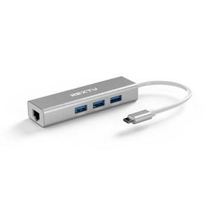 넥스트유 USB-C to USB 3.0 x 3 + LAN 허브 랜카드