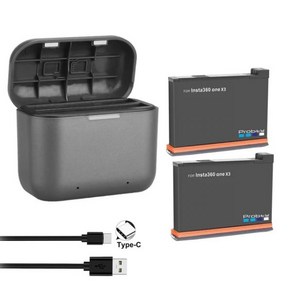 인스타360 배터리 충전기 액션 카메라용 충전 박스 ONE X3 카드 슬롯 2200MAh, 6) 2BatteyWithChage