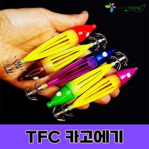 TFC 카고 에기 에깅 보급형 쭈꾸미 갑오징어 문어 한치 생미끼삽입 케미 분리형 채비 바다낚시 오감피싱, 불루헤드-퍼플, 1개