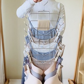 속옷정리 슬립옷걸이 브라 인너웨어 철제다단행거, 실버