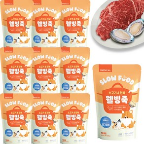 웰빙죽 강아지 보양식 전복죽 닭죽 소고기죽 오리죽 야채죽 국산 간식, 12개, 120g, 소고기&전복