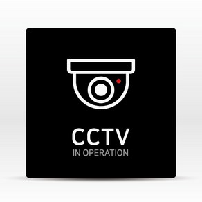 [디자인콤마] CCTV 촬영중 안내판 녹화중 표지판 안내문, S사이즈 194x194x5(mm)