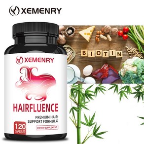 XEMENRY - HAIRFLUENCE - 모낭 세포 성장 촉진 및 탈모 방지 - 모든 모발 유형에 적합 - 식물성 캡슐, 1개, 60회분