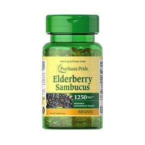 퓨리탄스 프라이드 엘더베리 삼부커스 Puitans Pide Sambucus 1250mg 60캡슐, 1개, 60정