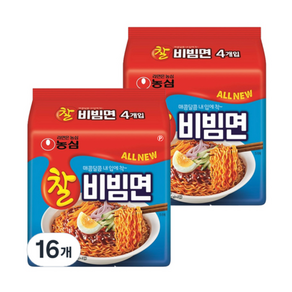 농심 찰비빔면 130g, 16개