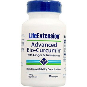 Life Extension Advanced Cucumin Elite Tumeic Extact Ginge & Tumeones 30 softgels Life Exten, 1개