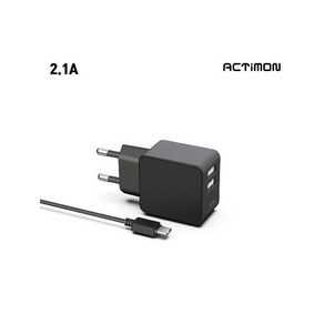 2.1A 가정용충전기 5핀 8핀 C타입 USB 2구 2M 케이블 일체형 분리형, 블랙, 1개