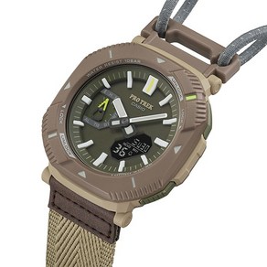 PROTREK 프로트렉 PRJ-B001B-5DR 아웃도어 어스 컬러 블루투스 태양광전지 브라운 크로스밴드 시계