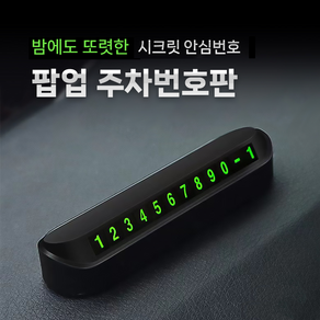 문셀렉트 전화번호 보호 논슬립 형광 자동차 주차번호판 차랑 전화번호 알림판, 1개, 검정