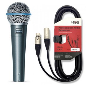 SHURE BETA58A 교회 찬양팀 유선마이크 MX-5M 케이블