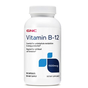 GNC 비타민 B-12 1500mcg 90정 (캡슐) GNC Vitamin B-12 1500mcg 90caps, 1개