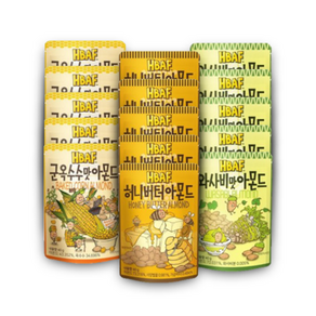 길림양행 HBAF 허니버터 와사비맛 군옥수수맛아몬드 40g x 5개 세트(총15개), 40gX5(총15개), 15개