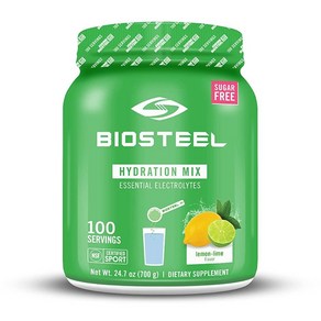 BioSteel 하이드레이션 믹스 무설탕 필수 전해질 레몬 라임 100회 분량, lemon lime_100 Sevings (Pack, 700g, 1개
