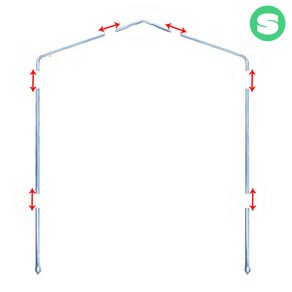 상인농자재 조립식 비닐하우스 활대만 25mm용 B-1타입(노지용) 폭 3m 비닐하우스자재, 조립식 비닐하우스 활대_B-1타입(노지용) 폭 3m, 1개