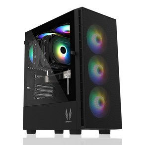 3RSYS R260 (블랙) 6팬 고정RGB팬 메쉬 옆판유리 PC케이스, 단품, 1개