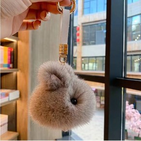 클로젯 미니 토끼 가방걸이 자동차 키링 큐티토끼열쇠고리, 그레이