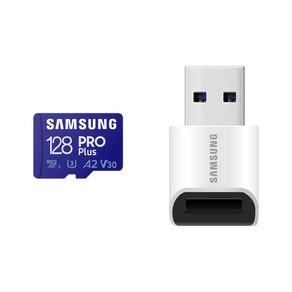 삼성전자 마이크로SD카드 PRO PLUS MB-MD128SB/WW 카드리더기 포함, 128GB, 1개