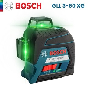 크로스 12 레이저 레벨 셀프 360 수직 GLL3-60XG 및 레벨링 BOSCH 레벨 초강력 3D 그린 측정 라인 수평 도구, 1개