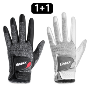 1+1 WINTER GOLF GLOVE 겨울 방한용 기모 니트 보온 천연양피 양손 골프장갑 2세트, 남성 양피 겨울장갑 25호