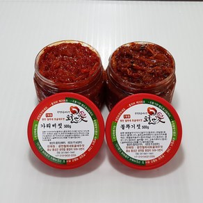 [토굴안애] 광천 양념젓갈 500g 가리비젓+꼴뚜기젓, 1세트