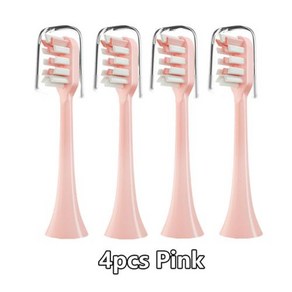 수카스 X3/X3U/X5 교체용 칫솔 깨끗한 음파 전동 부드러운 강모 4 개, 4개, 3) 4pcs Pink