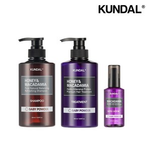 쿤달 샴푸500ml+트리트먼트500ml+헤어세럼100ml 베이비파우더향, 1세트