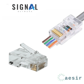 시그널네트웍스 RJ-45 관통형 100개입 UTP 이지 플러그 커넥터