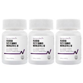 한결다움 프리미엄 루테올린 차즈기 빌베리 헤마토코쿠스 결명자 당근 메리골드 1000mg 60정, 3개