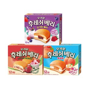 오리온 대용량 후레쉬베리 336g 3종 요거트베리 + 복숭아 + 딸기, 3개