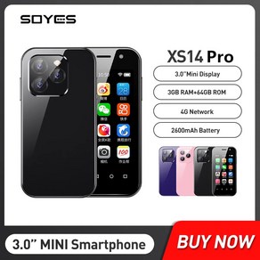 초소형미니스마트폰 SOYES XS14 프로 미니 스마트폰 4G LTE 3GB + 64GB 안드로이드 9.0 쿼드 코어 3.0 인치 2600mAh 배터리 페이스 ID C 타입 소형 휴대폰, 없음, 3) 2GB 16GB - Puple - EUR 버전