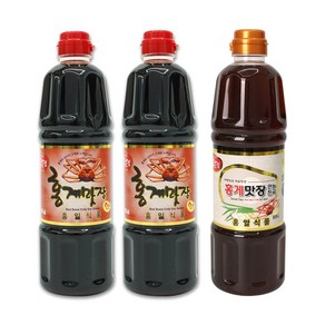 홍게맛장 소스 레드 900ml x 2개 + 홍게맛장 만능 진국 900ml 홍게 조미료 맛간장, 1세트, 2700ml