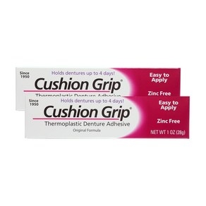 Cushion Gip 쿠션 그립 열가소성 플라스틱 의치 접착제 28g, 2개