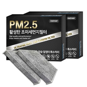 대한 PM2.5 고효율 활성탄 자동차 에어컨필터 2개입