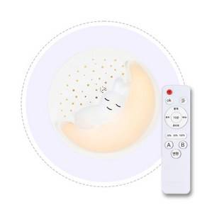 LED 에코 디밍 래빗 B 리모컨 키즈방등 75W 어린이방등, 래빗B_키즈방등75W, 색상