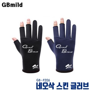 GB-F206 네오삭스킨 낚시장갑 블랙, 1개