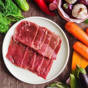 목초우 소고기 우둔살 부채살 안심 등심 슬라이스 이유식 육전용고기 다이어트고기 식단용고기 헬스고기 불고기용소고기, 안심 4mm 200g 뉴질랜드산, 200g, 1개