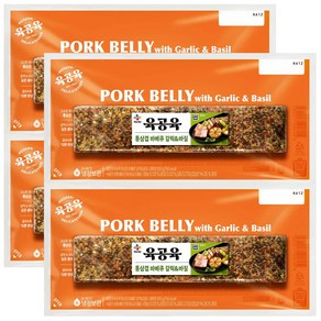 CJ제일제당 육공육 통삼겹 바베큐 갈릭&바질 300g, 4개