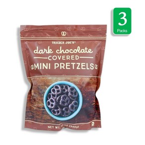 [Tade Joe's] [2+1] 트레이더조 다크 초콜릿 초콜렛 미니 프레첼 프레젤 340g 3개 Dak Choclolate Coveed Mini Petzels