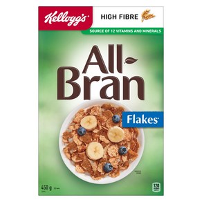 Kellogg's All-Ban Flakes Ceeal 450g/15.9oz (Impoted fom 켈로그 올브랜 플레이크 시리얼 450g/15.9oz (캐나다에서 수입, 1개, 450g