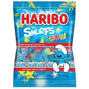 HARIBO Gummi Candy Sou Smufs 113.4g(4온스) 백 (12개 팩), 12개, 113g