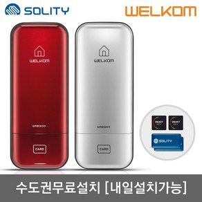 [수도권설치-내일도 가능] 솔리티 웰콤 WRB300 카드키4개+번호키 허수기능 에티켓기능 음량무음가능 내부이중잠금 관리자기능 고온감지경보 전기충격무력화 현관문 디지털도어락 도어록, 웰콤 WRB300 실버/무료설치(A지역)-수요일, 방문설치