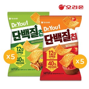 오리온 닥터유 단백질칩(60g) 버터오징어 5개 + 칠리살사맛 5개