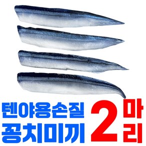 텐야 텐빈용 손질 꽁치 미끼 간편하고 싱싱한 꽁치미끼 갈치낚시 선상 텐빈 생미끼 붕장어 우럭 열기 바다낚시미끼, 2개, 50g