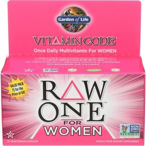 가든오브라이프 Gaden of Life Vitamin Code Raw One fo Women 75 CT, 1개, 75정