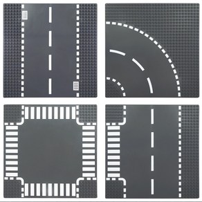 토이다락방 레고 듀플로 도로판 놀이판 밑판 레고호환, 레고 도로판 / 곡선형, 1개